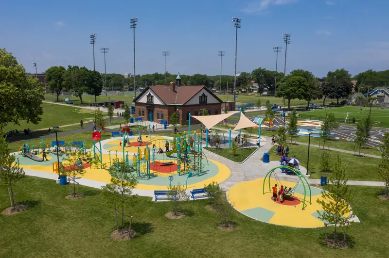 Milwaukee alba burnham playfield aerial play site design group