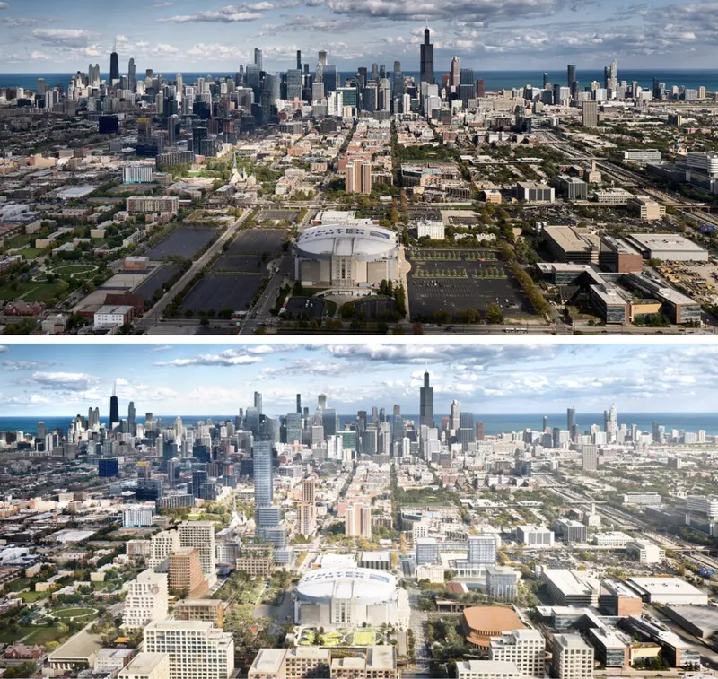 The 1901 project united center before after site design group