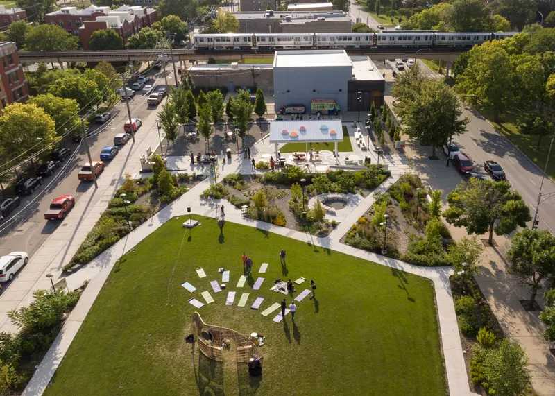 Uc arts lawn aerial site design group