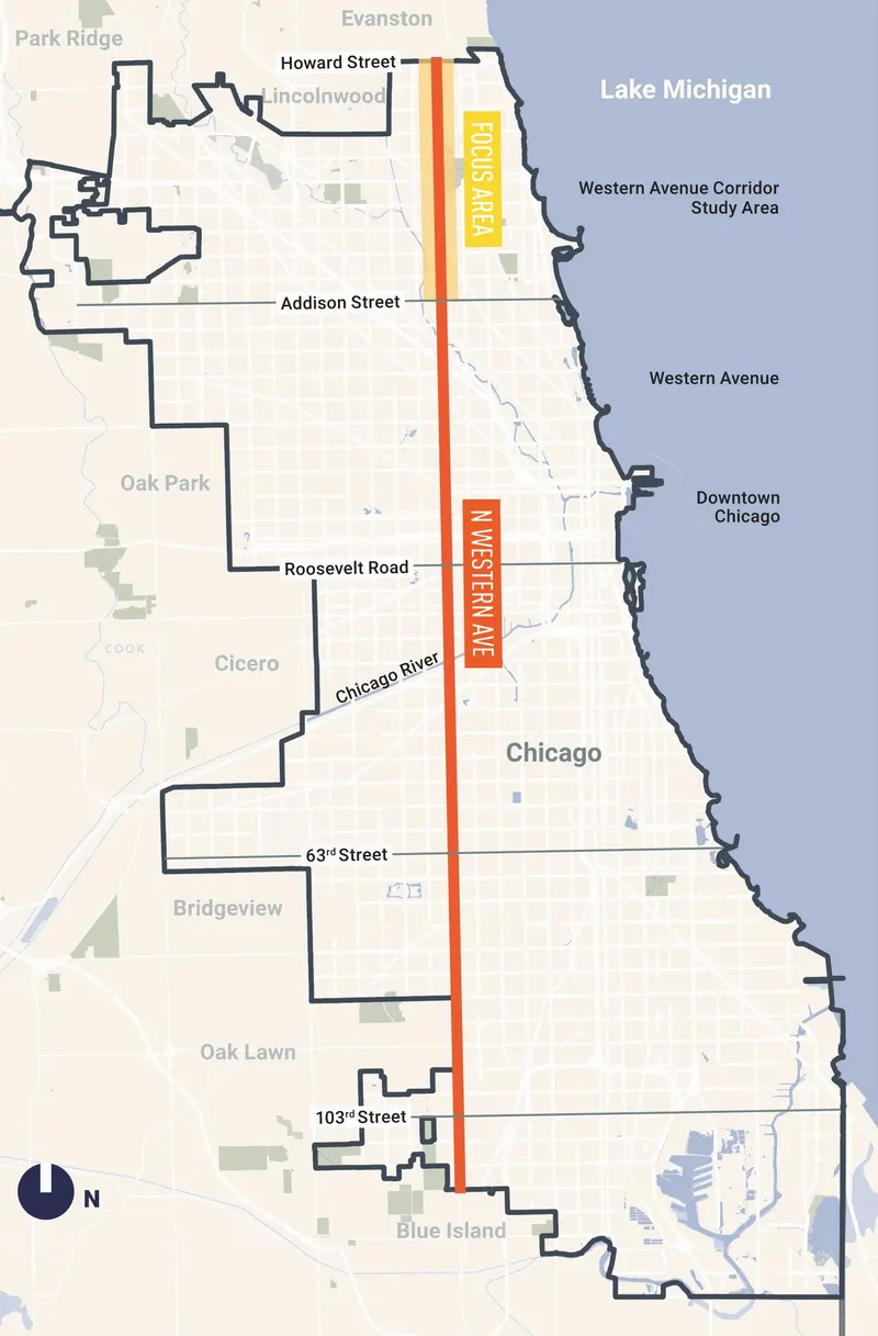 Western avenue corridor study context map site design group